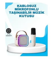 Bluetooth Karaoke Hoparlör ve Mikrofon Seti – Kablosuz, Taşınabilir, 10–20W