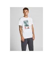 Jack & Jones Erkek Jcobooster Tee Ss Crew Neck Oct21 12202178 (Beyaz)