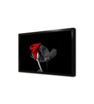 Siyah Fonda Kırmızı Gül Çerçeveli Mdf Tablo