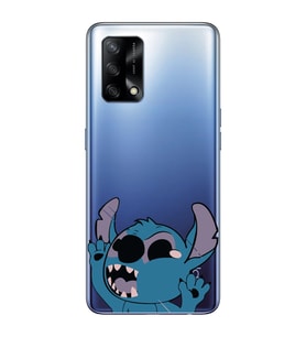Oppo A74 Uyumlu Stitch Desenli Şeffaf Telefon Kılıfı