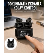Northcity Yeni Nesil ANC Özellikli Dokunmatik Ekranlı Bluetooth Kulaklık Siyah - Otomatik Bağlantı ve Powerbank Özellikli
