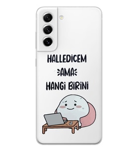 Samsung Galaxy S22 Uyumlu Halledicem Tasarımlı Şeffaf Telefon Kılıfı