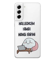 Samsung Galaxy S22 Uyumlu Halledicem Tasarımlı Şeffaf Telefon Kılıfı