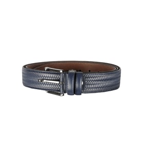 Mode XL Kemer 4 cm Örgü Double Deri 4255 Lacivert