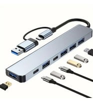 8 in 1 Usb Çevirici Notebook Macbook Type-C Uyumlu Görüntü Aktarıcı Hub (4767)