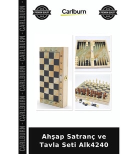 Özel Üretim Hobi Ahşap Satranç ve Tavla Seti Alk4240