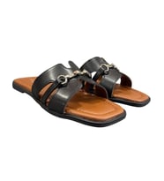 Pierre Cardin Düz Toka Detaylı Anatomik Bayan Terlik (Siyah)