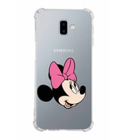 Samsung Galaxy J6 Plus  Köşe Korumalı Antişok Kapak Minnie Mouse Tasarımlı Şeffaf  Kılıf