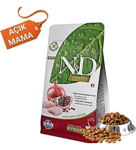 N&D Prime Kitten Tahılsız Tavuklu ve Narlı 1 kg Yavru Kedi Maması - Açık Paket