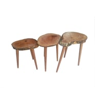 Zigon 19717 Sehpa Model Kütük Kesme Doğal Ağaç Kayın retro ayak Tik Boya El yapım (Natural)