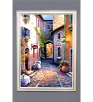Dekoratif Modern Desenli Çerçeveli Tablo Duvar Tablosu 50x70cm (Çok Renkli)
