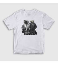 Presmono Unisex Çocuk Beyaz Team Skibidi Toilet T-Shirt 482399tt
