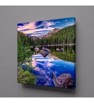 ORMAN NEHRİN BÜYÜLÜ MANZARASI KANVAS TABLO 70x70cm (Karışık)