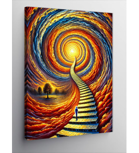 Kanvas Tablo Spiral Merdiven Ve Işık