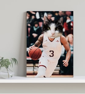 Evcil Dostlara Özel Basketbol Oyuncusu Tasarımlı Portre Kanvas Tablo-2