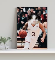Evcil Dostlara Özel Basketbol Oyuncusu Tasarımlı Portre Kanvas Tablo-2
