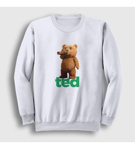 Presmono Unisex Beyaz Drink Ayı Teddy Bear Sweatshirt 305987tt