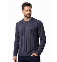 Slim Fit Bisiklet Yaka Uzun Kol Erkek Triko - 7520 (Lacivert)