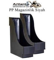 Plastik Magazinlik Siyah 2 Adet Plastik Kutu Klasörü Magazinlik A4 Dosya ve Masa Düzenleyici Sınıf Ev Ofis