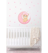 Efekt Reklam Pembe Ayıcık Ve Yıldızlar Çocuk Bebek Odası Dekorasyonu Duvar Stickerı