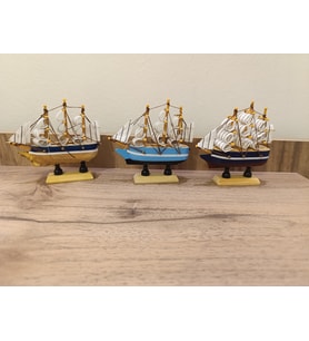 YELKENLİ AHŞAP GEMİ-DEKORATİF-10 CM