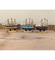 YELKENLİ AHŞAP GEMİ-DEKORATİF-10 CM