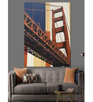Golden Gate Köprüsü Manzarası Dekoratif Kanvas - Mdf Ahşap Tablo
