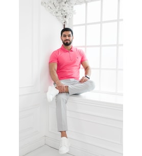 Paul Martin Fermuarlı Polo Yaka %100 Pamuk Regular Fit T-shirt (Fuşya)