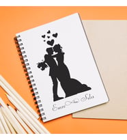 Sevgili Çift Tasarımlı Defter Kişiye Özel
