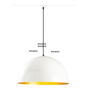 DEMET HABEK  MYLİGHTS 50CM PARLAK BEYAZ İÇİ ALTIN METAL  SARKIT AVİZE (Siyah)