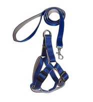 Gezdirme Kayışlı Dokuma Köpek Göğüs Tasma Seti 52*73-110 cm Mavi
