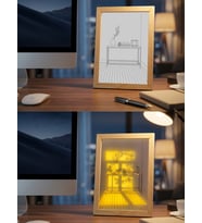 TABLOXY Hediyelik Dekoratif LED Masaüstü Tablo Işık ve Gölge MASA tasarımı