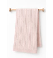 %100 Pamuk Triko Bebek Battaniyesi 85x95 cm Kız Bebek Örgü Battaniye Pembe