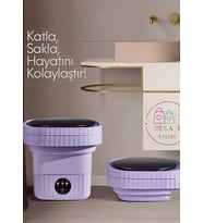 MUCOSAN KATLANIR PORTATİF YENİ NESİL MİNİ ÇAMAŞIR MAKİNESİ 8 LT (Mor)