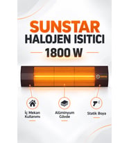 Sunstar Profesyonel 1800 W Halojen Isıtıcı – Alüminyum Gövde, Siyah Statik Boyalı Şık Tasarım