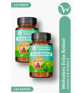 Evita Retinol Vitamin A & E İkili Paket Cilt Yenileme, Anti-Aging ve Antioksidan Desteği