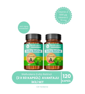 Evita Retinol Vitamin A & E İkili Paket Cilt Yenileme, Anti-Aging ve Antioksidan Desteği