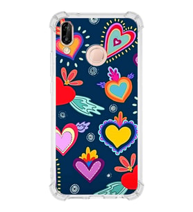 PrintiFy Huawei Mate 20 Lite Uyumlu Retro Color 3 Baskılı Şeffaf Köşe Korumalı Antişok Kılıf