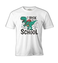 Dinosaur Back to School with the Bag Beyaz Erkek Tshirt