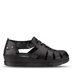 FORELLİ ALENA KADIN DERİ COMFORT SANDALET SİYAH