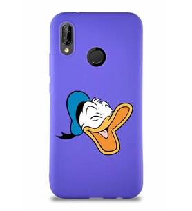 Huawei P20 Lite Soft Premier Kapak Donald Duck-E Tasarımlı Silikon Kılıf - Mor (Şeffaf)