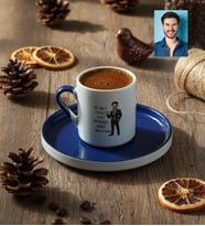 Kişiye Özel Karikatürlü Just Worked Hard Türk Kahvesi Fincanı Doğum Günü Hediyesi