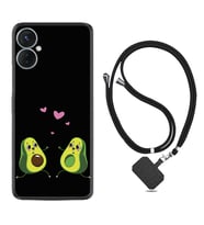 Tecno Spark 9T Kılıf Silikon Boyun Askılı İpli Desenli Silikon Aşık Avokadolar 1642