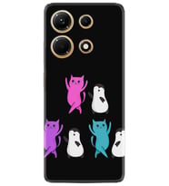 Infınix Note 30 Kılıf Resimli Desenli Silikon Platinium Series Cat Dance 1824