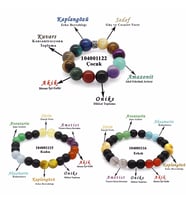Küre Kesim Multicolor Doğaltaş Kombinli Erkek-Kadın-Çocuk Başarı Bilekliği(3lü Set) (Çok Renkli)