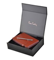 Pierre Cardin Enjoy Hediyelik Multi Set 2 Parça   Cep Notluk(Kahverengi)+Kalem (Siyah-Gri)