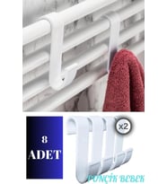 8 Adet Havlupan Duşakabin Askısı Petek Banyo Mutfak Kancalı 8'li Set