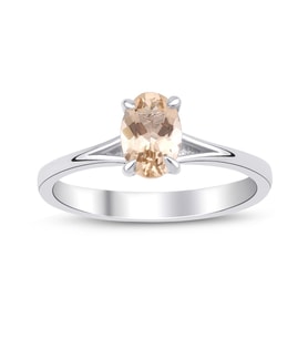 Morganite Oval Tektaş Yüzük