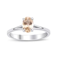 Morganite Oval Tektaş Yüzük
