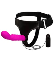 LilituShop 15,5 cm Belden Bağlamalı İçi Dolu Titreşimli Strapon Dildo